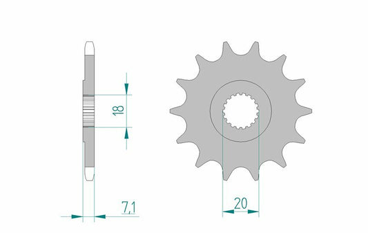 AFAM Staal standaard voortandwiel 22203 - 520