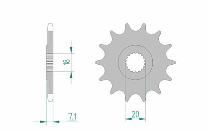 AFAM Steel standard front sprocket 22203 - 520