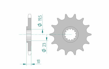 AFAM Steel self-cleaning front sprocket 22303 - 520