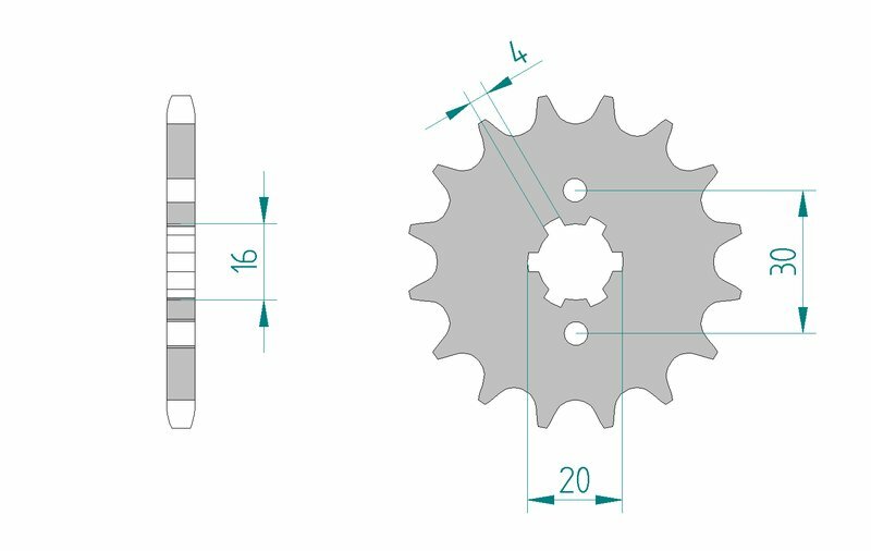 AFAM Staal standaard voortandwiel 24200 - 428