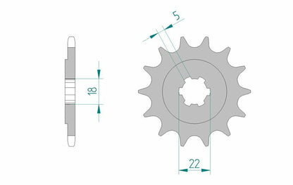 AFAM Steel self-cleaning front sprocket 24201 - 520