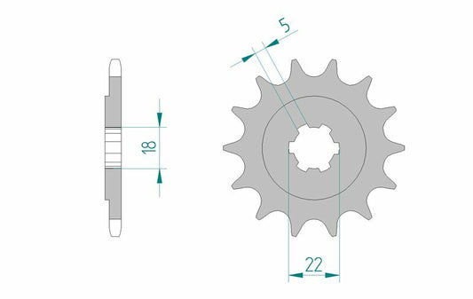 AFAM Steel self-cleaning front sprocket 24201 - 520