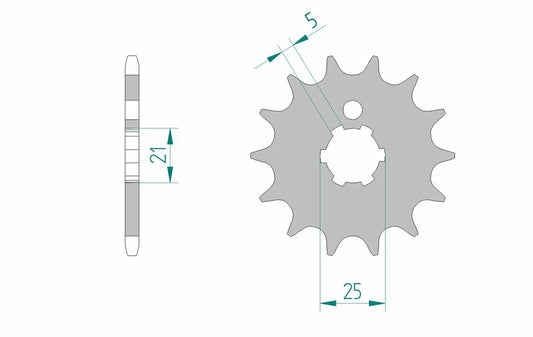 AFAM Staal standaard voortandwiel 24300 - 520