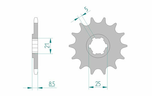 AFAM Steel standard front sprocket 24302 - 520