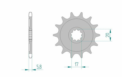 AFAM Steel self-cleaning front sprocket 24304 - 520