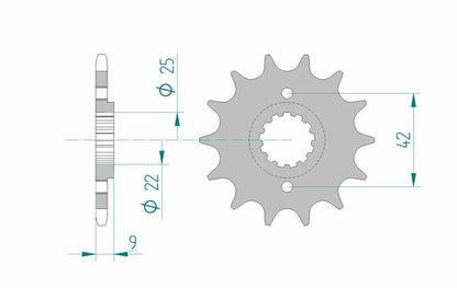 AFAM Steel standard front sprocket 24502 ​​- 520