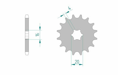 AFAM Steel self-cleaning front sprocket 28200 - 520