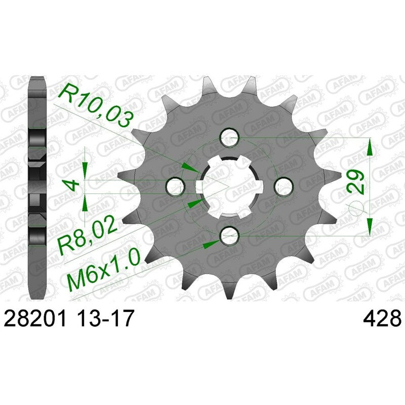 AFAM Steel standard front sprocket 28201 - 428