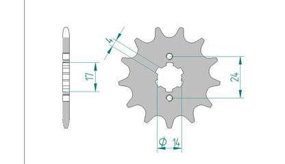 AFAM Steel standard front sprocket 49102 - 420