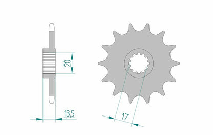 AFAM Steel standard front sprocket 55300 - 520