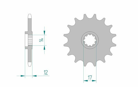 AFAM Steel standard front sprocket 58102 - 420