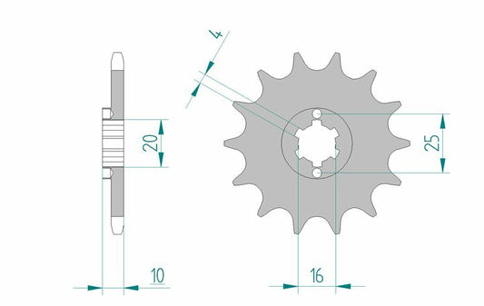 AFAM Steel standard front sprocket 64200 - 520