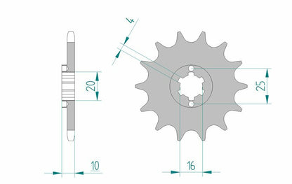 AFAM Steel standard front sprocket 64200 - 520