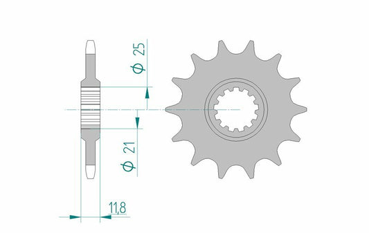 AFAM Steel standard front sprocket 64302 - 520