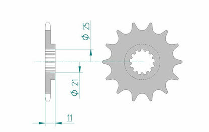 AFAM Steel standard front sprocket 64500 - 520