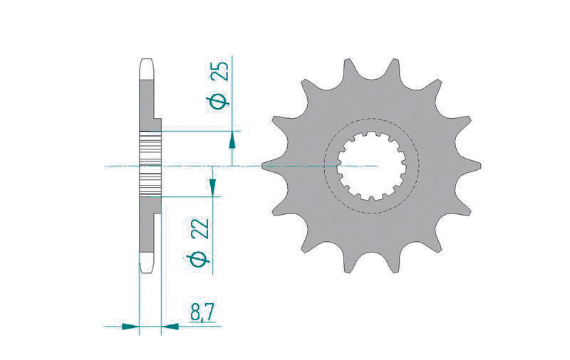 AFAM Steel self-cleaning front sprocket 73301 - 520