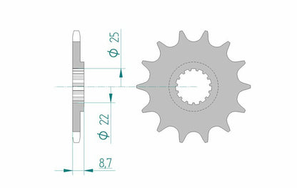 AFAM Steel self-cleaning front sprocket 73301 - 520