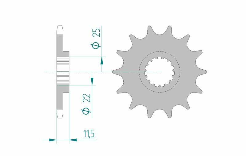 AFAM Staal standaard voortandwiel 73303 - 520