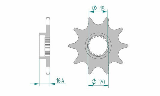 AFAM Steel standard front sprocket 79304 - 520