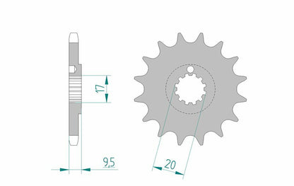 AFAM Steel self-cleaning front sprocket 94202 - 428