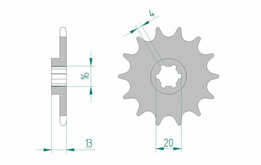 AFAM Steel standard front sprocket 94214 - 520