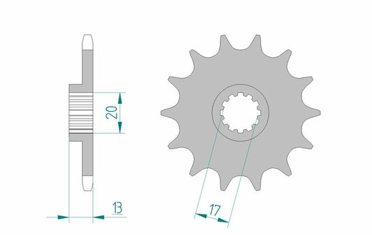 AFAM Steel standard front sprocket 94215 - 520