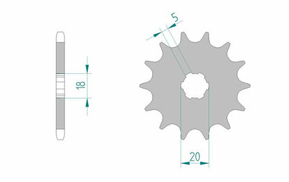 AFAM Steel standard front sprocket 94305 - 520