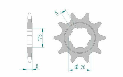 AFAM Steel standard front sprocket 94306 - 520