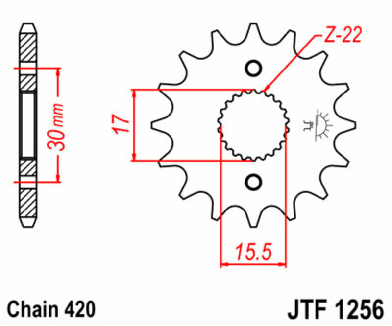 JT SPROCKETS Steel standard front sprocket 1256 - 420 