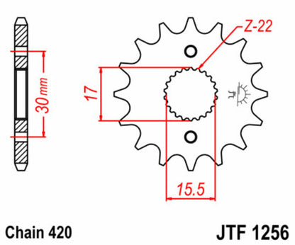 JT SPROCKETS Steel standard front sprocket 1256 - 420 