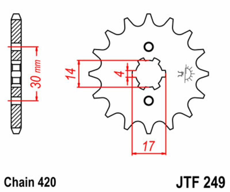 JT SPROCKETS Steel standard front sprocket 249 - 420 