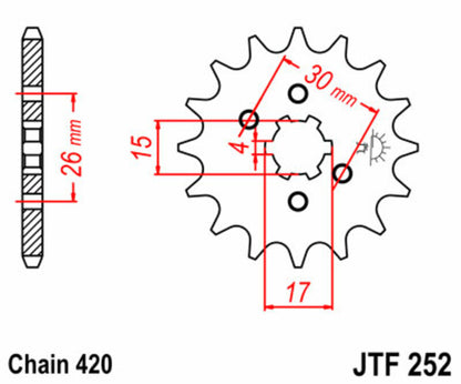 JT SPROCKETS Steel standard front sprocket 252 - 420 