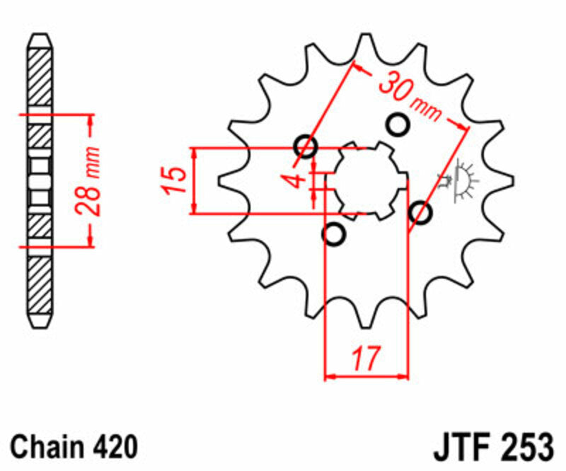 JT SPROCKETS Steel standard front sprocket 253 - 420 