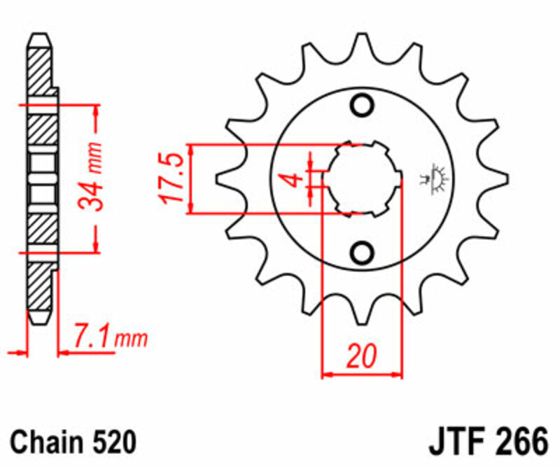 JT SPROCKETS Steel standard front sprocket 266 - 520 