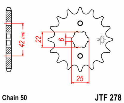 JT SPROCKETS Steel standard front sprocket 278 - 530 