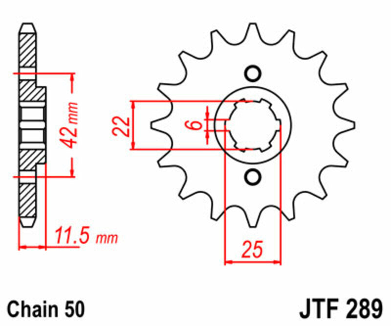 JT SPROCKETS Steel standard front sprocket 289 - 530 