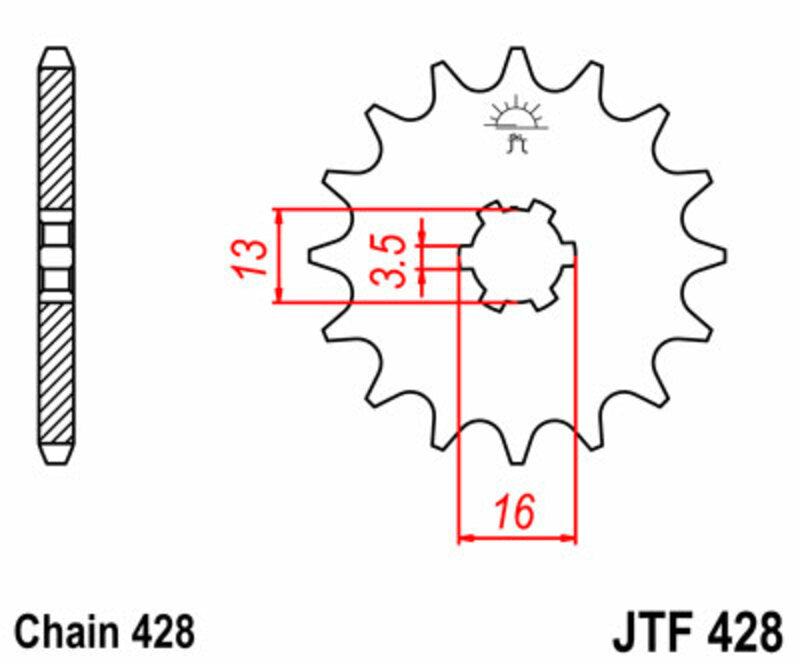 JT SPROCKETS Steel standard front sprocket 428 - 428 