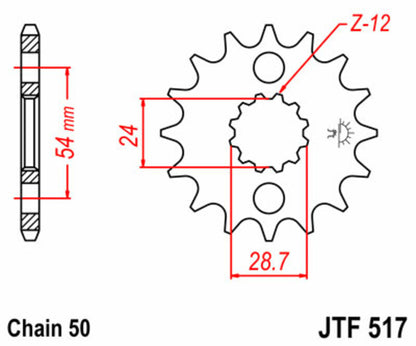 JT SPROCKETS Steel standard front sprocket 517 - 530 