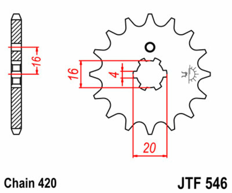 JT SPROCKETS Staal standaard voortandwiel 546 - 420