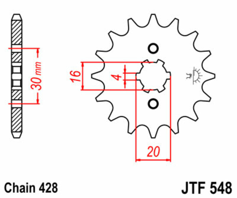 JT SPROCKETS Steel standard front sprocket 548 - 428 