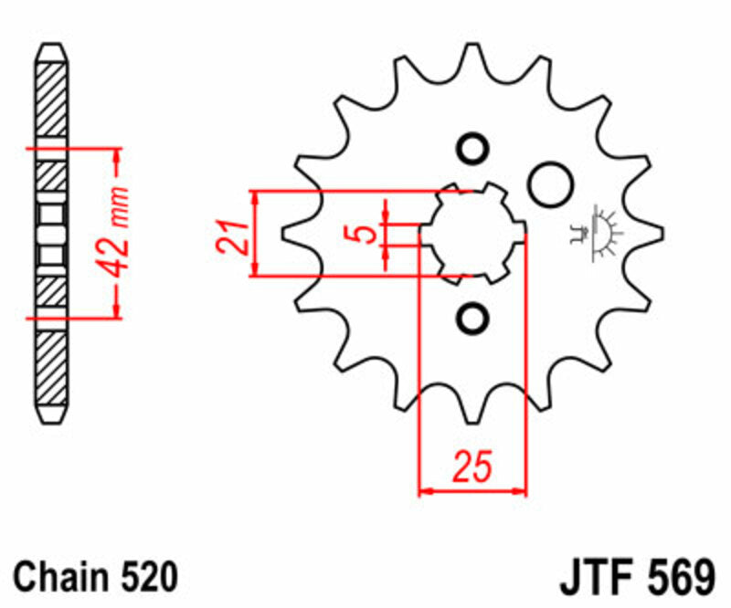 JT SPROCKETS Steel standard front sprocket 569 - 520 