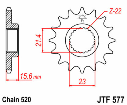 JT SPROCKETS Steel standard front sprocket 577 - 520 