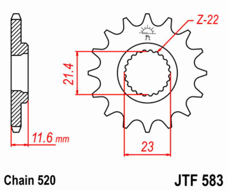 JT SPROCKETS Steel standard front sprocket 583 - 520 