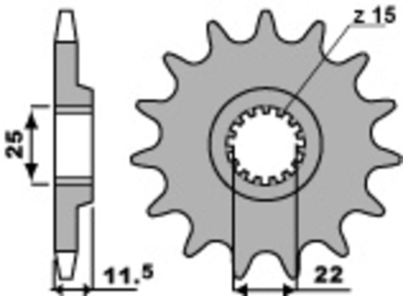 PBR Staal standaard voortandwiel 1252 - 520