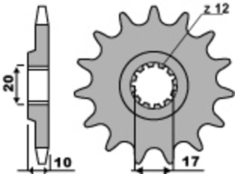 PBR Steel standard front sprocket 2074 - 520