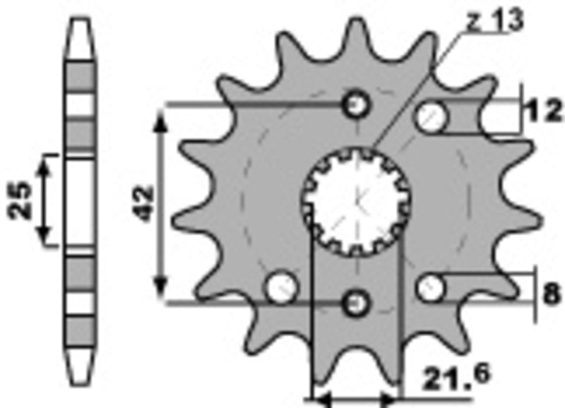 PBR Staal standaard voortandwiel 2080 - 530