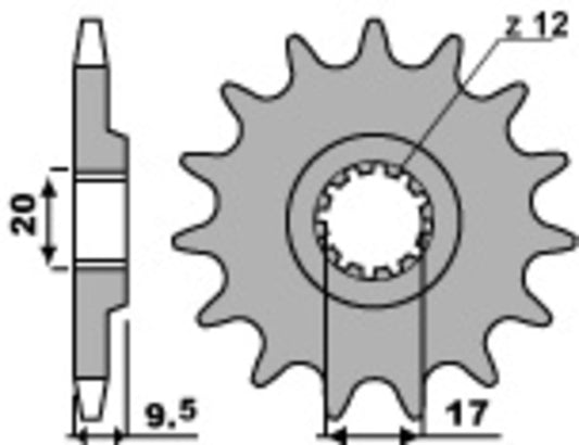 PBR Steel standard front sprocket 2084 - 428 