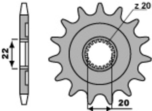 PBR Steel standard front sprocket 2103 - 520