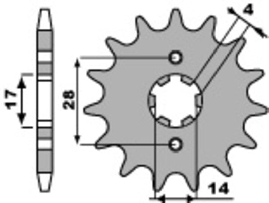 PBR Staal standaard voortandwiel 2118 - 428