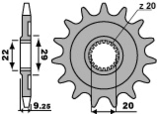 PBR Steel standard front sprocket 2146 - 520